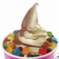 Vanilla / Chocolate Swirl Frozen Yogurt · Regular Cup: approximately 12 ounces.  Non Fat Yogurt. Kosher