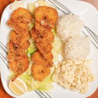 Crispy Shrimp · Deep fried panko Shrimps with tartar sauce on the side. Includes two scoop of rice, one scoo...