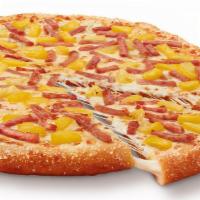 Stuffted Crust Hawaiian · Large round pizza with Smoky Ham and Pineapple, plus a ring of cheese baked into the crust.