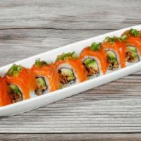 YA MAN ROLL · king salmon, avocado, scallion, fried red onion chips, olive oil and ponzu sauce