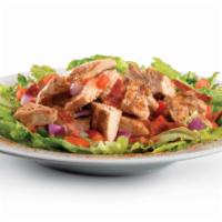 Mardi Gras Cajun Grilled Chicken Salad · Cajun seasoned grilled chicken breast on a bed of romaine with Turkey bacon, tomatoes, onion...