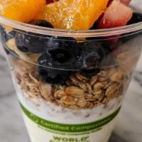 Granola Parfait · Straus plain yogurt, fresh fruit & housemade granola