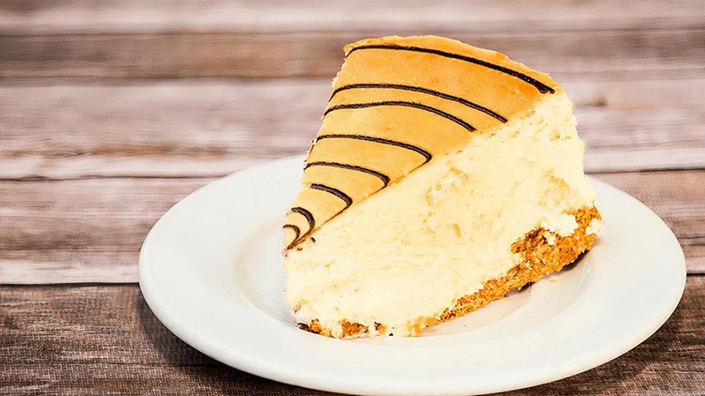 Cheesecake · New York style cheesecake with graham cracker crust. 🅥=Vegetarian