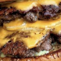 Halal Double Burger · Double halal patties  equal to 2/3lb, double cheese, onions, tomatoes, lettuce mayo and must...