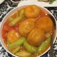 54. Fish Gluten in Tomato & Loofah(番茄丝瓜鱼面筋） · 
