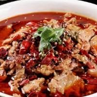 106. Boiled Chilli Beef Fillet · Spicy.
