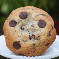 Belgian Chocolate Chip Cookie, 1-2.4 oz. · A large, chocolate chip cookie, crispy on the outside and chewy in the center. Made with 100...