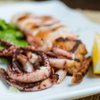 Ikayaki · grilled whole squid.

Consuming raw fish or undercooked meat, poultry, seafood, shellfish or...