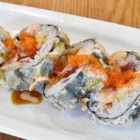 Ocean  · Tuna, salmon, hamachi, avocado and aspragus deep fried