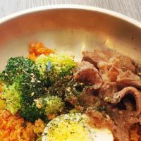 Kimchi Fried Rice · With broccoli and egg
