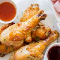 Roast Chicken · Served with Sweet chili and Honey Mustard dipping sauce on side