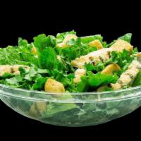 Grilled Chicken Caesar Salad · Grilled chicken, parmesan cheese, buttery croutons served on a bed of fresh lettuce, with Ca...