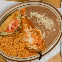 #2 Taco & Chile Relleno · Taco (Ground beef or chicken) and Chile Relleno