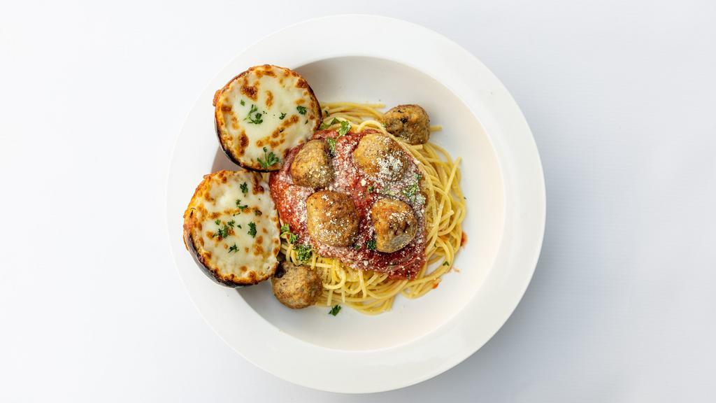 Spaghetti Meatball · Red Sauce Onion Garlic Meatball Parsley Parmesan.