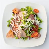 Chef Salad (yummy Salad) · Garden Salad With Salami Pepperoni Canadian Bacon & Mozzarella Cheese. Side of balsamic vine...