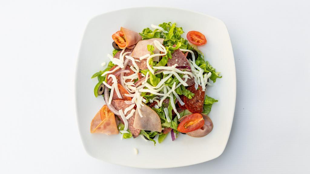 Chef Salad (yummy Salad) · Garden Salad With Salami Pepperoni Canadian Bacon & Mozzarella Cheese. Side of balsamic vinegar
