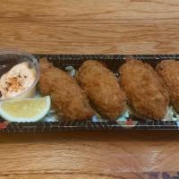 Fried Oyster Appetizer (4 Pieces) · Deep fried oysters with spicy mayo and katsu sauce.