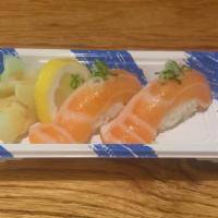 Sake Toro Nigiri (2 Pieces) · Salmon belly.