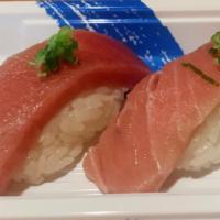 Chu toro nigiri · medium fatty tuna.