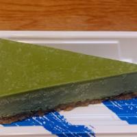 green tea cheese cake · Japanese cheese cake.