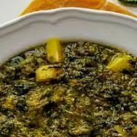 30. Aloo Palak · Spinach with potatoes, herbs, and spices.