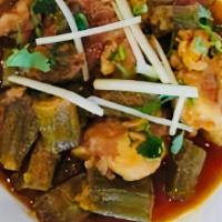 41. Chicken Bhindi · Chicken with okra, herbs, and spices.