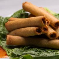 Lumpias (10pc) · A Serving of Our Delicious Fried Pork Lumpias. 
(10 Rolls per order). Paired with a deliciou...
