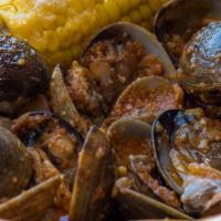 Manila Clams · Priced per lb. Each order weighs 1 lb. 

Add Corn, Potato, and Sausage to Your Delicious Sea...
