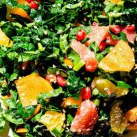 Seasonal Salad (V) · Mixed lettuce, pomegranate, dried blueberries, orange Vinaigrette and pumpernickel Croutons