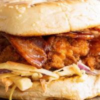 Crazy Bacon Fried Chicken Burger · Bacon fried chicken burger
