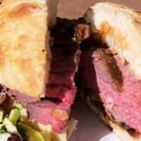 Tri-Tip · 6oz tri trip caramelized onions mushroom blue cheese ciabatta