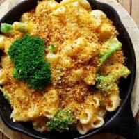 New Brocklin' Mac · Broccoli and cheddar cheese make for a gooey magical combination.