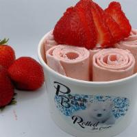 #2 - Strawberry Madness · Ice Cream: Vanilla Base, Strawberries,  Strawberry Syrup

Toppings: Whip Cream, Strawberry S...