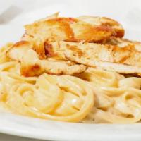 Fettuccine Alfredo · White sauce with Parmigiano cheese.