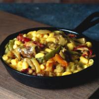 Philly Mac and Cheese · Elbow macaroni with our classic cheese blend, chopped steak, and sauteed onions and peppers.