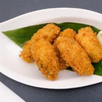 Fried Oysters (5 Pieces) · Oysters from Hiroshima, Japan, crispy fried and served with okonomi sauce