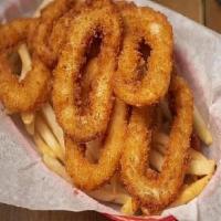 Calamari Rings · Comes with fries.