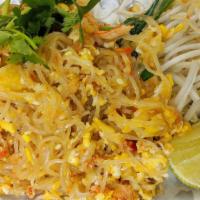 Spicy Noodles with Crab Meat · The Thai spicy rice stick noodles pan fried with minced garlic, fresh chili, eggs and crab m...