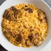 Lamb Biryani · Succulent pieces of lamb stewed with basmati rice and spices.