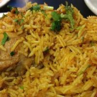 Chicken Biryani · an aromatic chicken and rice dish cooked with a blend of spices
