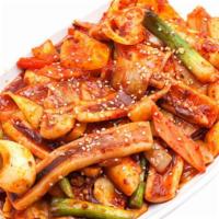 Squid Bokum · Spicy. Pan broiled squid with vegetables in spicy sauce.
