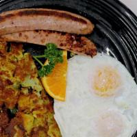 Chicken Apple Sausage & 2 Eggs · 2 eggs any style.