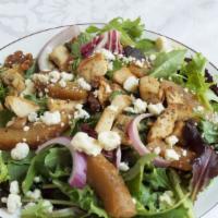 Melendez Salad · Your choice of greens baby spinach or spring mix with roasted pears, gorgonzola, red onions,...