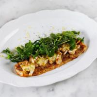 Wild Mushroom and Ricotta Tart · English peas, herb salad & chili oil