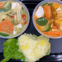 Curry lovers combo set  · 2 choices of curry come with a side of rice