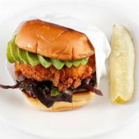 Fried Chicken Sandwich · Soft potato bun, crisp lettuce, special sauce, and b and b pickles.