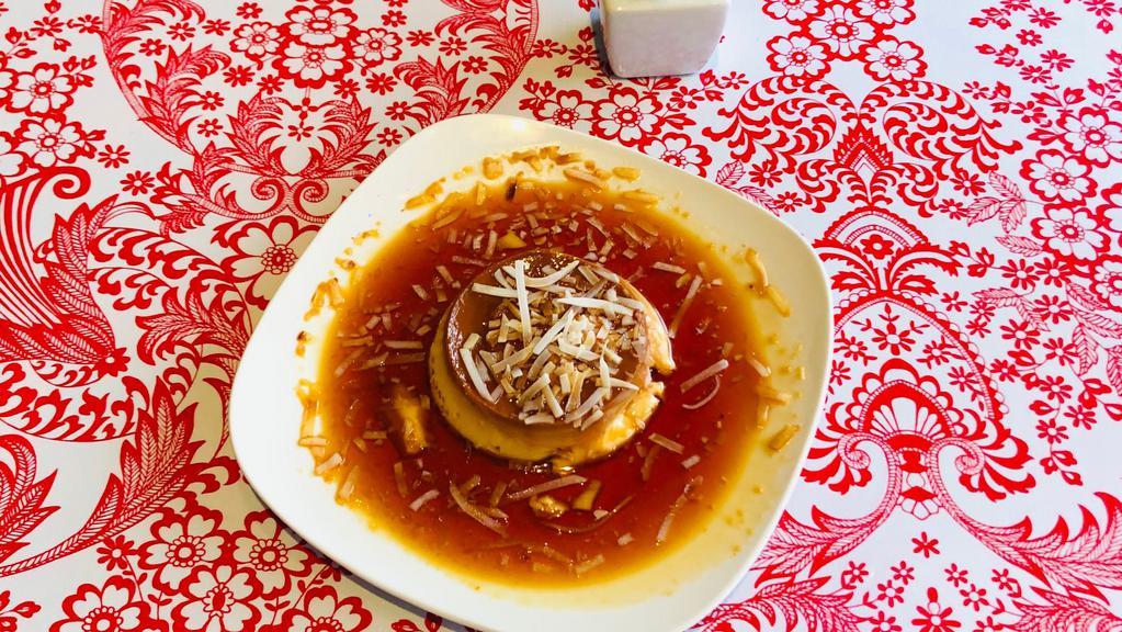 Mama Coco Flan · Homemade vanilla extract with fried sugar topping and coconut milk.