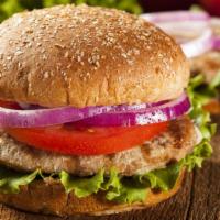 The Turkey Burger · 1/3 pound, lean, ground, perfectly seasoned turkey breast, served on a buttered, toasted bun...