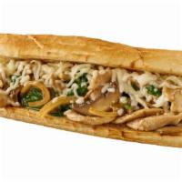Mushroom Chicken Philly Sub · Chicken Philly cheesesteak with tender, chopped, grilled chicken, your choice of melty chees...