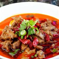 M15. Beef or Lamb Bowl with Flaming Red Oil · Very spicy.